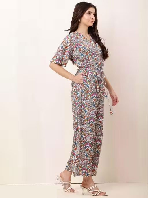CNQFS FASHION'S STYLISH RAJASTHANI PRINTED CREPE FABRIC JUMPSUIT FOR WOMEN | JM0015 - Image 2