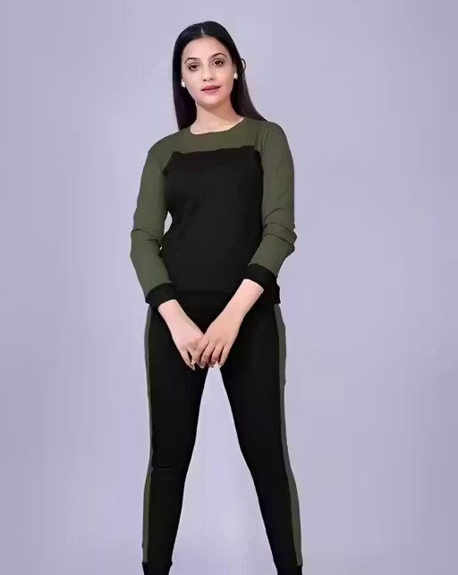 Women's Green Striped Summer Track Suits ,Women's Sportswear Active Wear Top Bottom Suits Track Suit Activewear ,Yogawear ,Gymwea ,Sportswear Womens Track Suit Printed and , new track suit , track suit tranding ,track t-shirt , track pant - Image 2