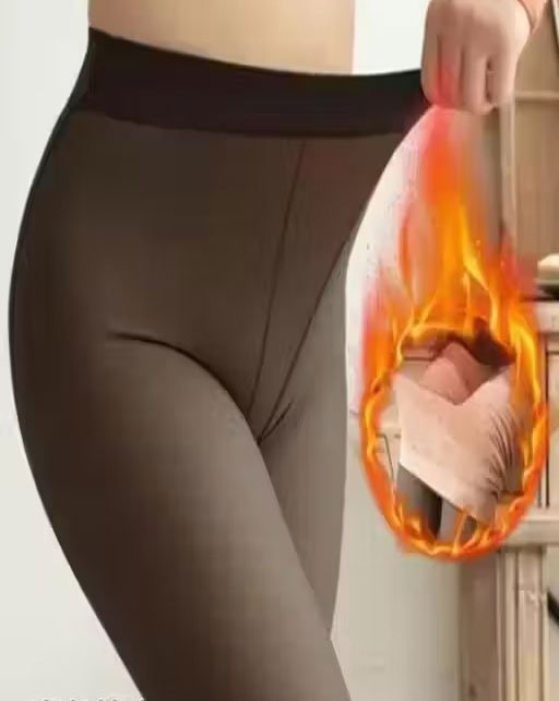 Womens Fleece Warm Thermal Hot Winter Leggings Stocking For Winters Warmers High Elastic- Seamless leggings have a wide waistband for a flattering fit; Soft stretchy fabric and a versatile design make these fleece lined leggings for women a perfect choice for daily wear - Image 2