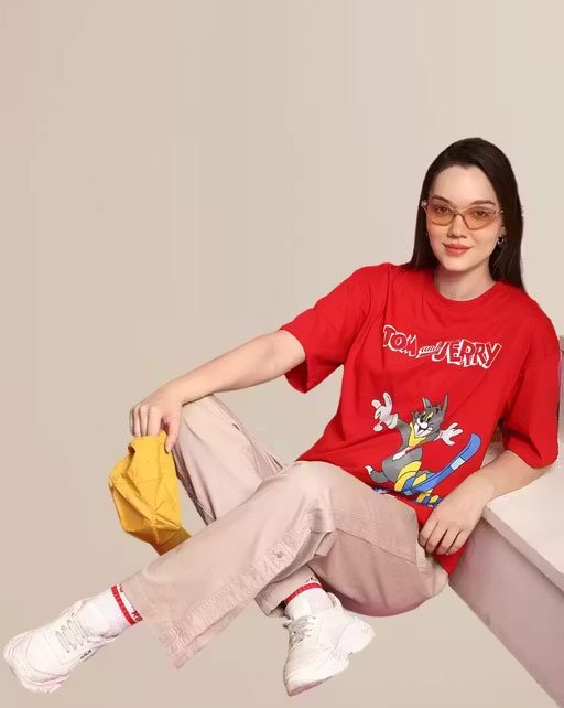 Women's Half Sleeve Oversize Printed Tshirt - Image 4