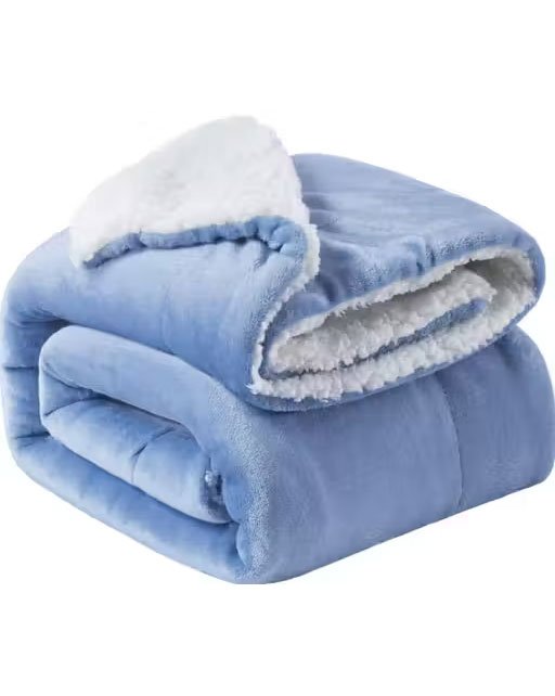 Baby Blanket New Born Kids Crib Sheet L 100 cm x B 75 cm, Sky Blue (0-12 Months)