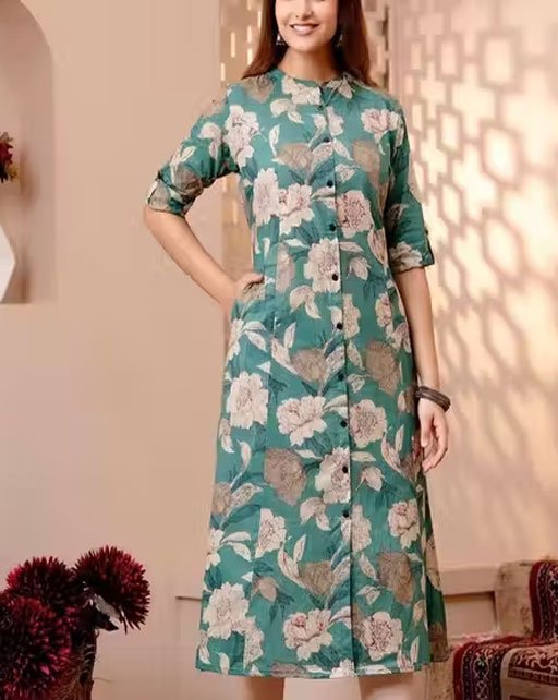 Women kurti flowers print - Image 2