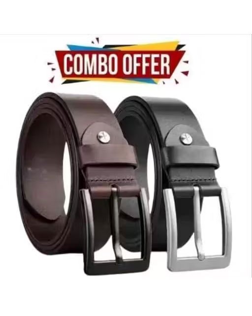 Fashionable Trendy Men and Boys Belts Fancy Unique Men Belts COMBO (PACK 0F 2)