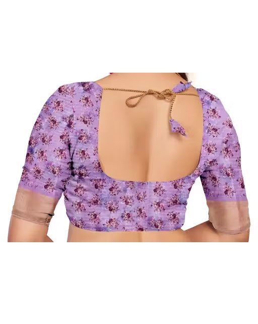 Women's Floral Silk Saree With Unstitched Blouse Piece (Pink)| Printed Sarees For Women | Wedding/Festive Sarees | Everyday Sari - Image 2