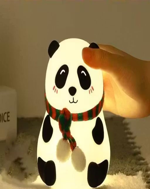 Panda Night Lamp – Close Eyes | Soft Silicone Touch Lamp, Rechargeable Night Light for Kids, Cute Panda Gift for Boys & Girls