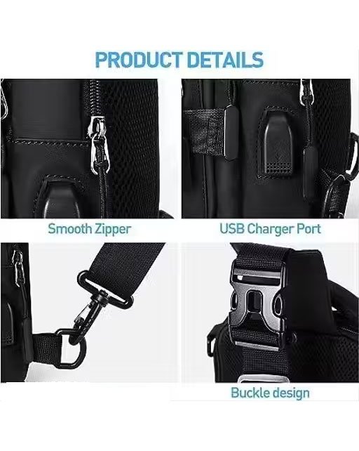 Slim Sling Bag for Men Small Cross Body Bag, Multifunctional Trekking Bag Waterproof Lightweight Sport Shoulder Bag for Hiking, Cycling, Work Multicolor - Image 2