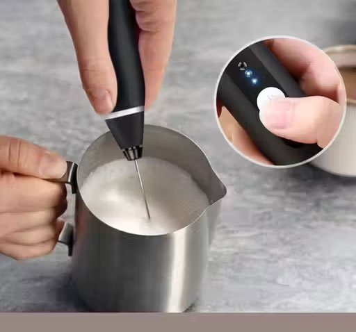 Mini Mixer Portable Electric Whisker Whisk Egg Beverage and Coffee Rechargeable USB Black Stainless Steel Bivolt Food Processor Supplements Fuet Clear Whey Crusher - Image 2