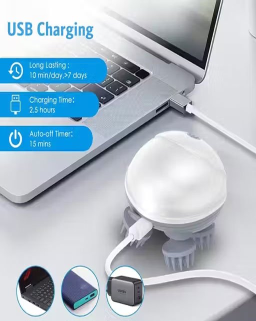 Scalp Massage, Electric Massager (MultiColour), Head Massager, Hair Massager For Hair Growth, Scalp Massager, Head Massager Vibrating Machine, Body Massager - Image 3