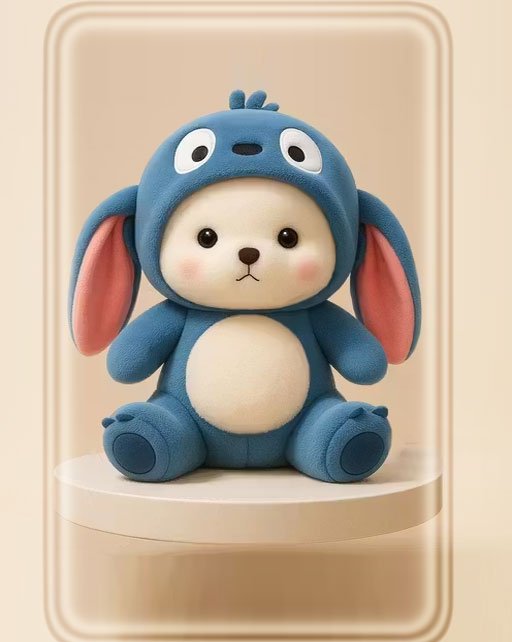 stuff tree Hoodie Teddy Bear Soft Toy Cute Navy Blue Plush Stuffed Convertible Gift - 28 cm (Blue)