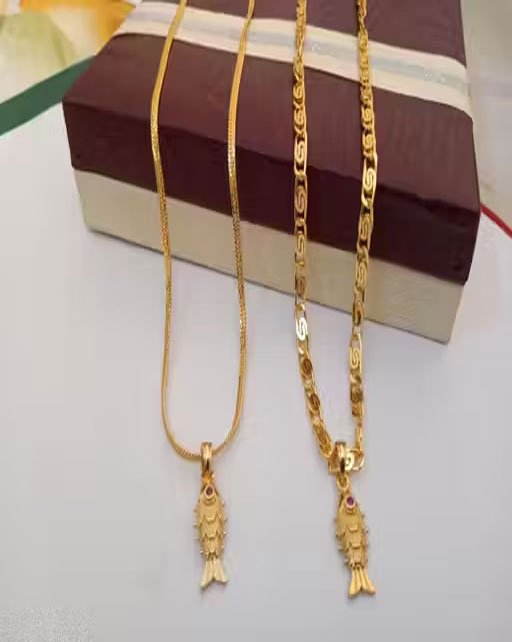Light Weight Fancy Gold Plated Pendant With Chain for Girl and Women