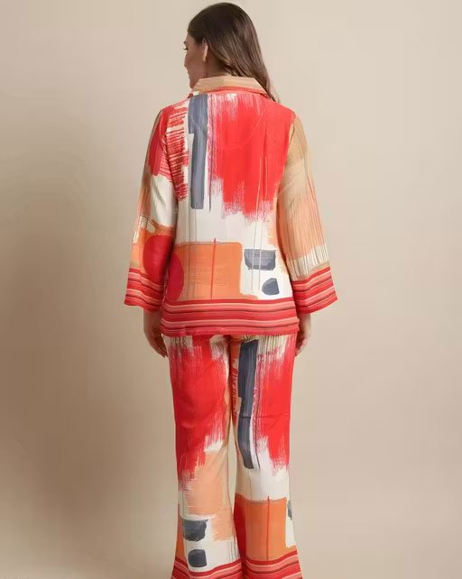 COMFY GRACEFUL PREMIUM COTTON WOMEN PRINTED ELEGANT TOP AND PANT CO-ORD SET WITH TRENDY POCKET - Image 3