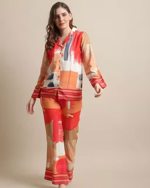 COMFY GRACEFUL PREMIUM COTTON WOMEN PRINTED ELEGANT TOP AND PANT CO-ORD SET WITH TRENDY POCKET - Image 2