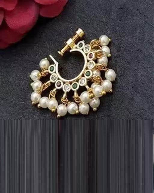 Nose Ring Combo nak ki nath nathuni Gold Plated Clip On Nose Pin For Women (Pack of 4)