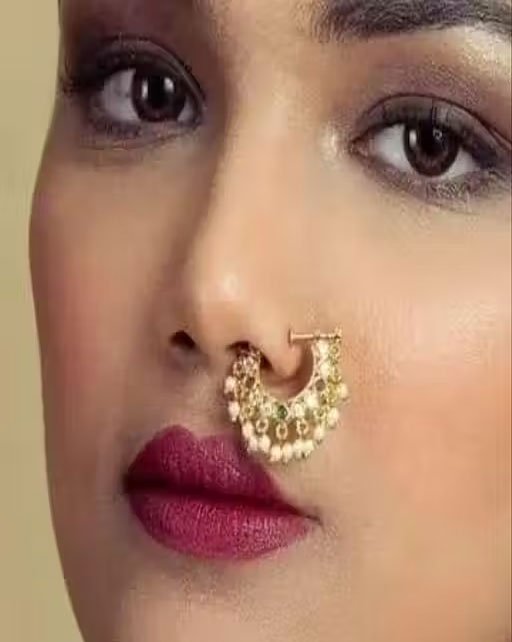 Nose Ring Combo nak ki nath nathuni Gold Plated Clip On Nose Pin For Women (Pack of 4) - Image 3