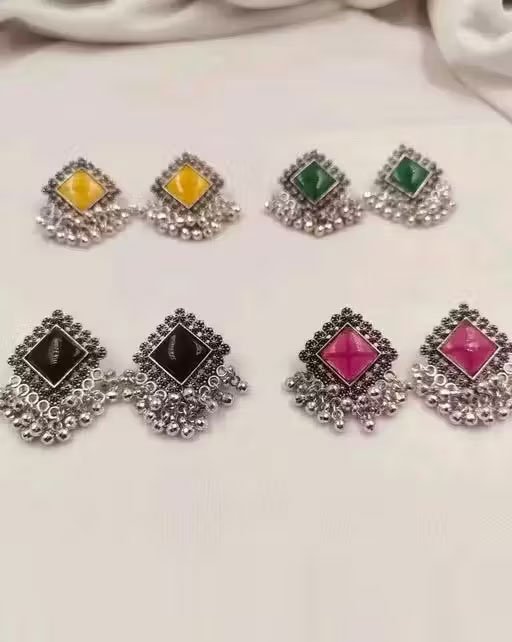 Combo of 4 Pair Traditional Multicolor Earring Set for Women/Girls