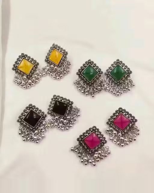 Combo of 4 Pair Traditional Multicolor Earring Set for Women/Girls - Image 2