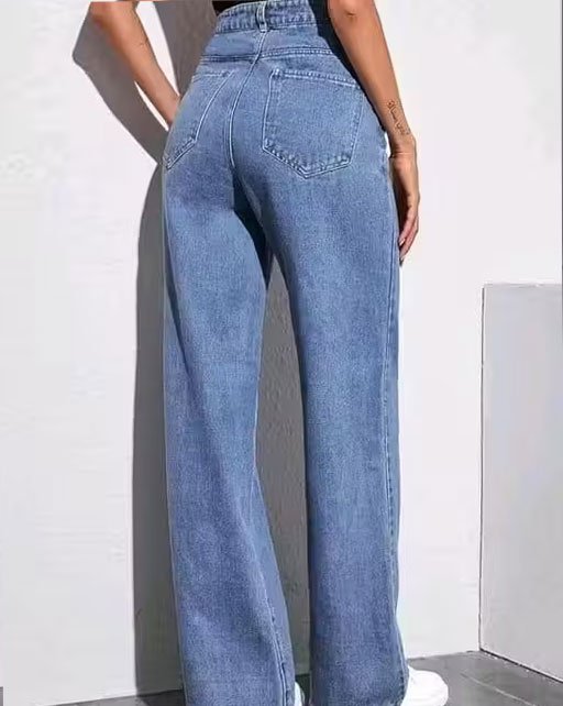 ICE BLUE DENIM WIDE LEG DENIM JEANS - Image 2