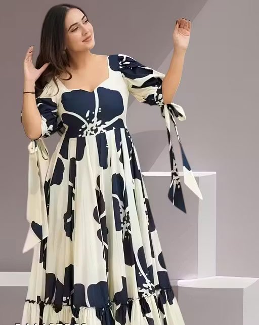 DESIGNER FANCY GOWN WITH PRINT - Image 2