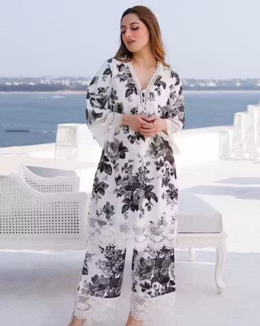 Floral Printed Straight Kurta with Palazzo Set